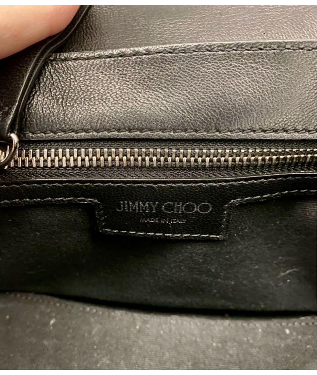 JIMMY CHOO Черная кожаная сумка через плечо, фото 3