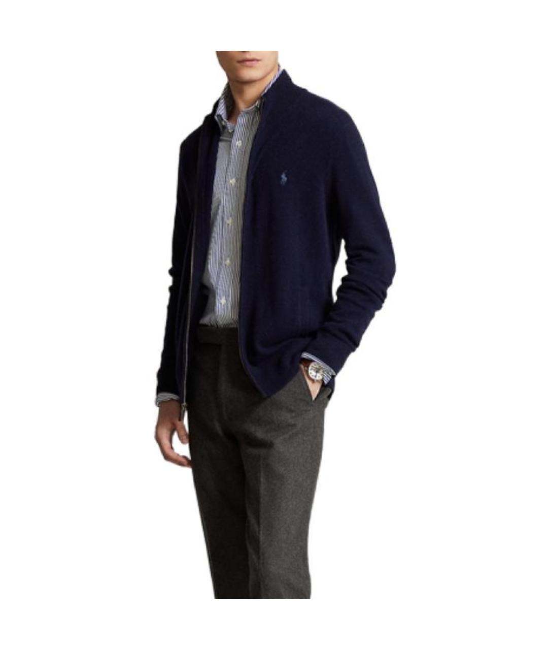 POLO RALPH LAUREN Темно-синий шерстяной кардиган, фото 3