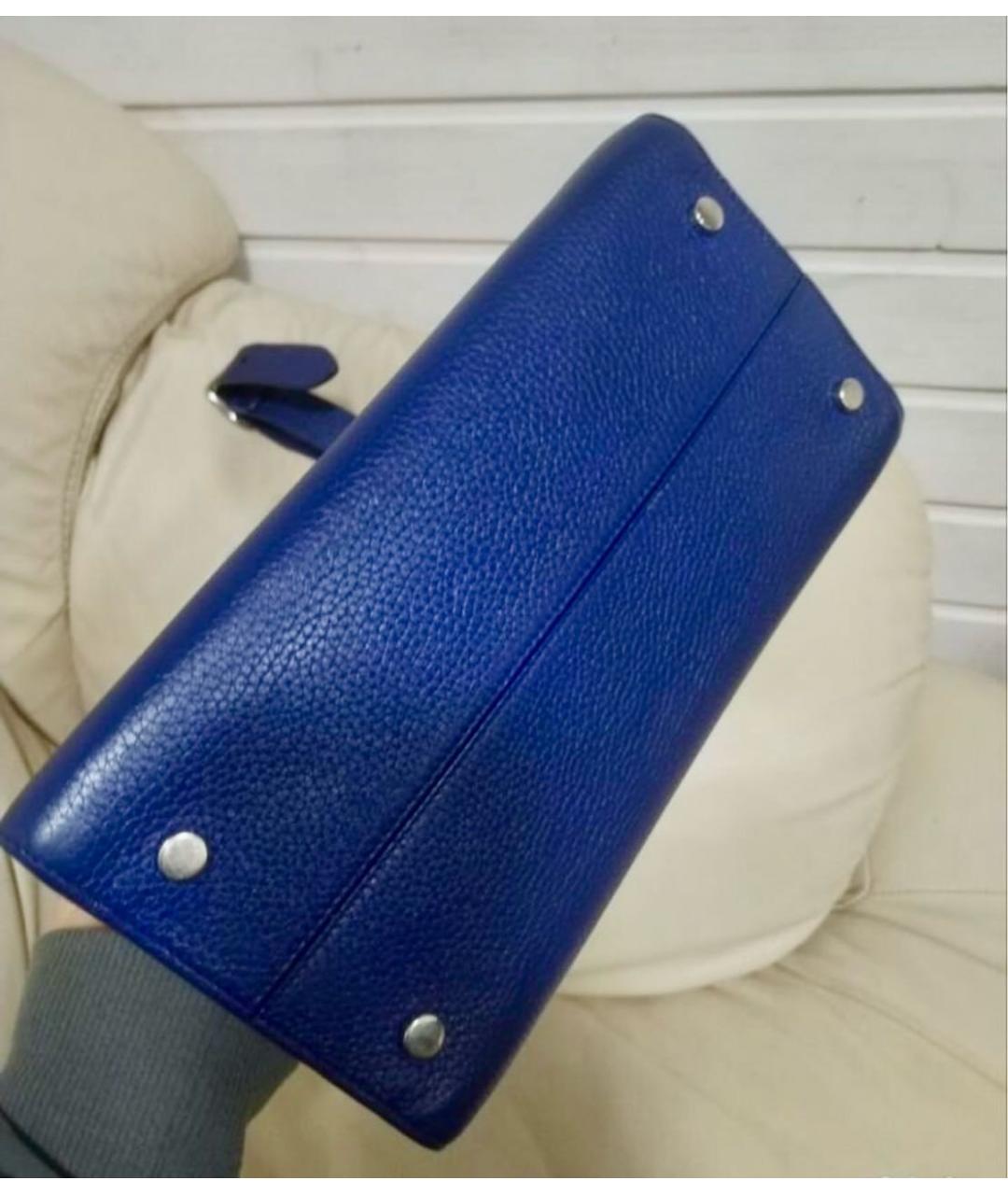 CHRISTIAN DIOR Синяя кожаная сумка с короткими ручками, фото 4