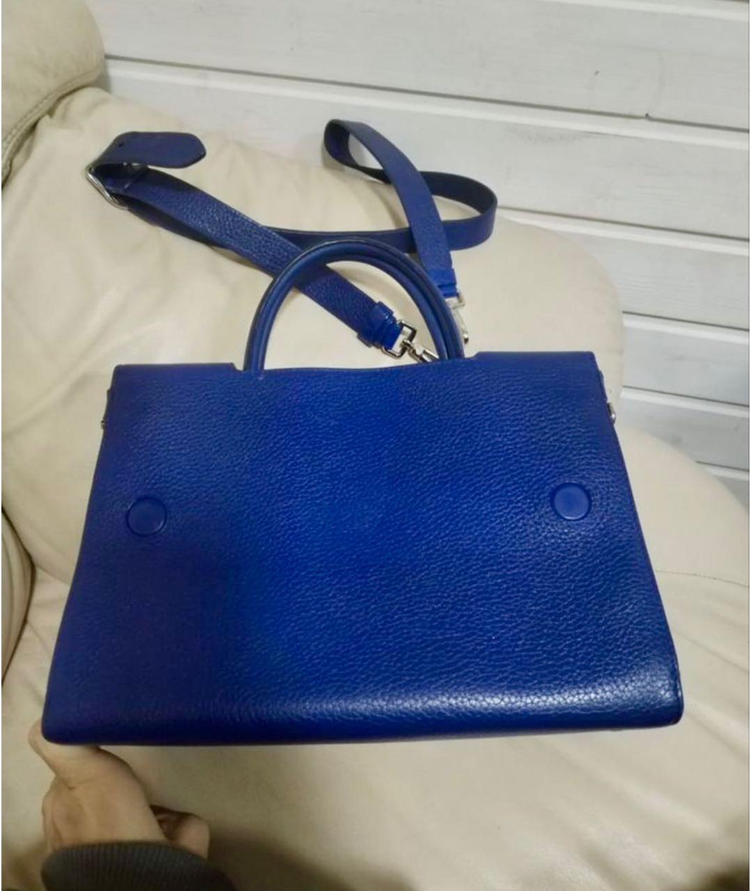 CHRISTIAN DIOR Синяя кожаная сумка с короткими ручками, фото 2