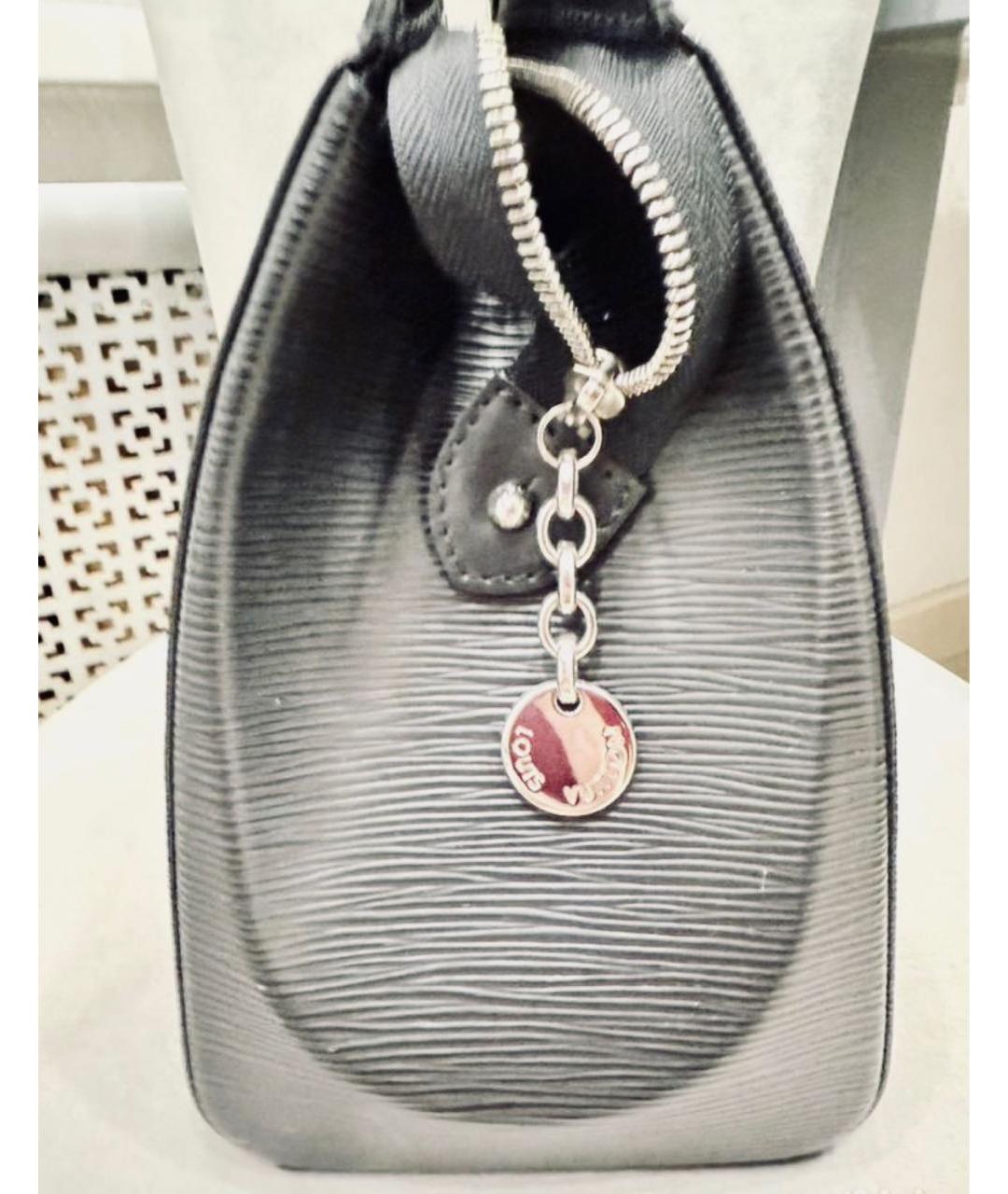 LOUIS VUITTON Черная кожаная сумка тоут, фото 6