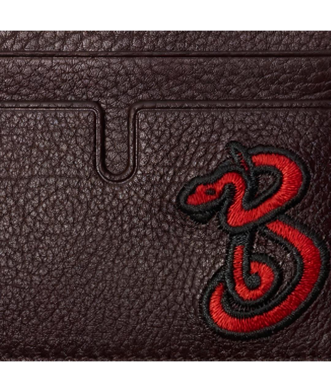 BURBERRY Бордовый кожаный кардхолдер, фото 3