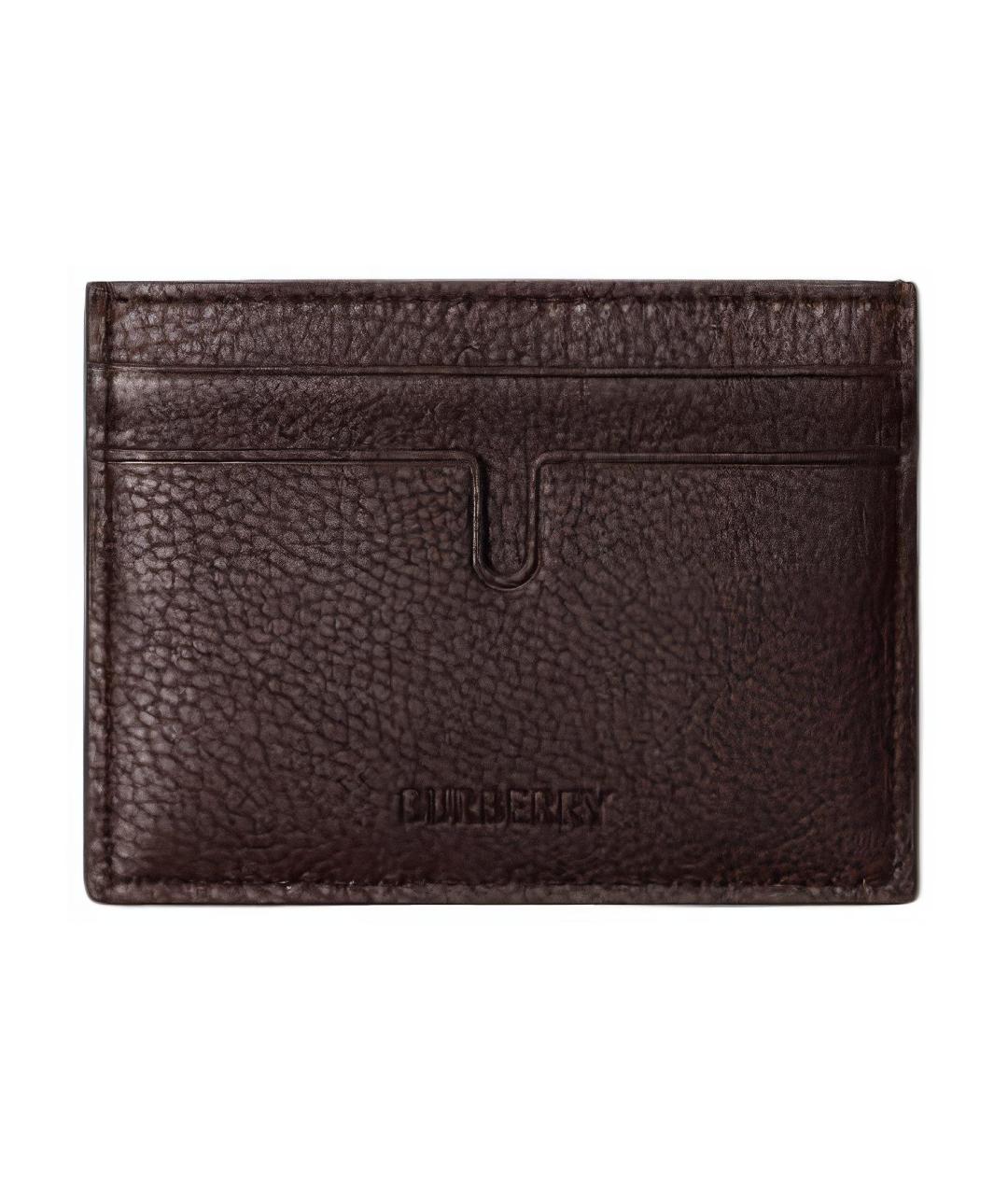 BURBERRY Бордовый кожаный кардхолдер, фото 2