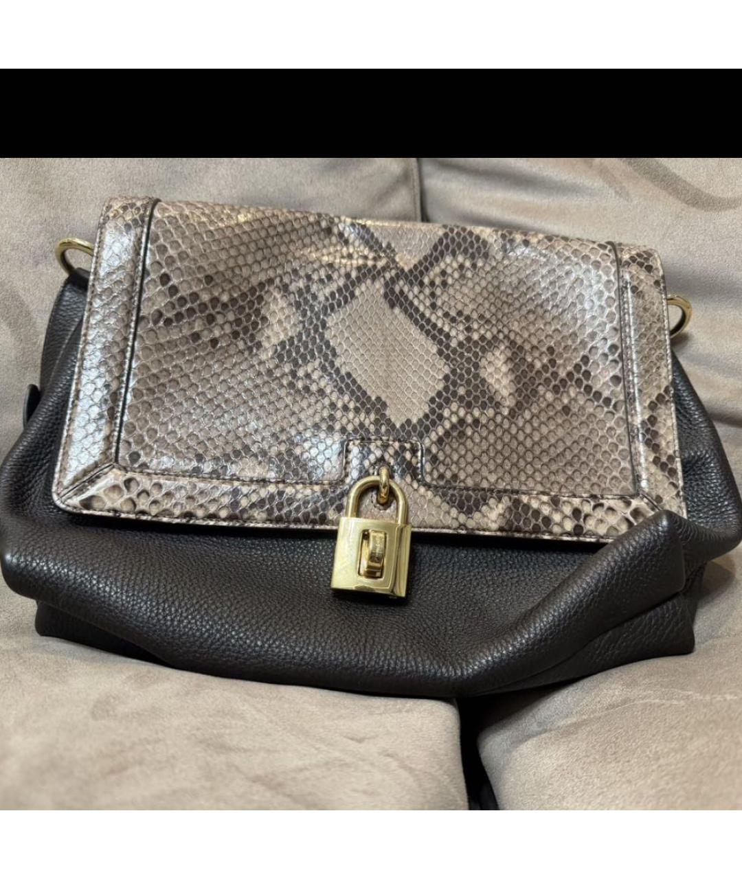 DOLCE&GABBANA Черная кожаная сумка через плечо, фото 7