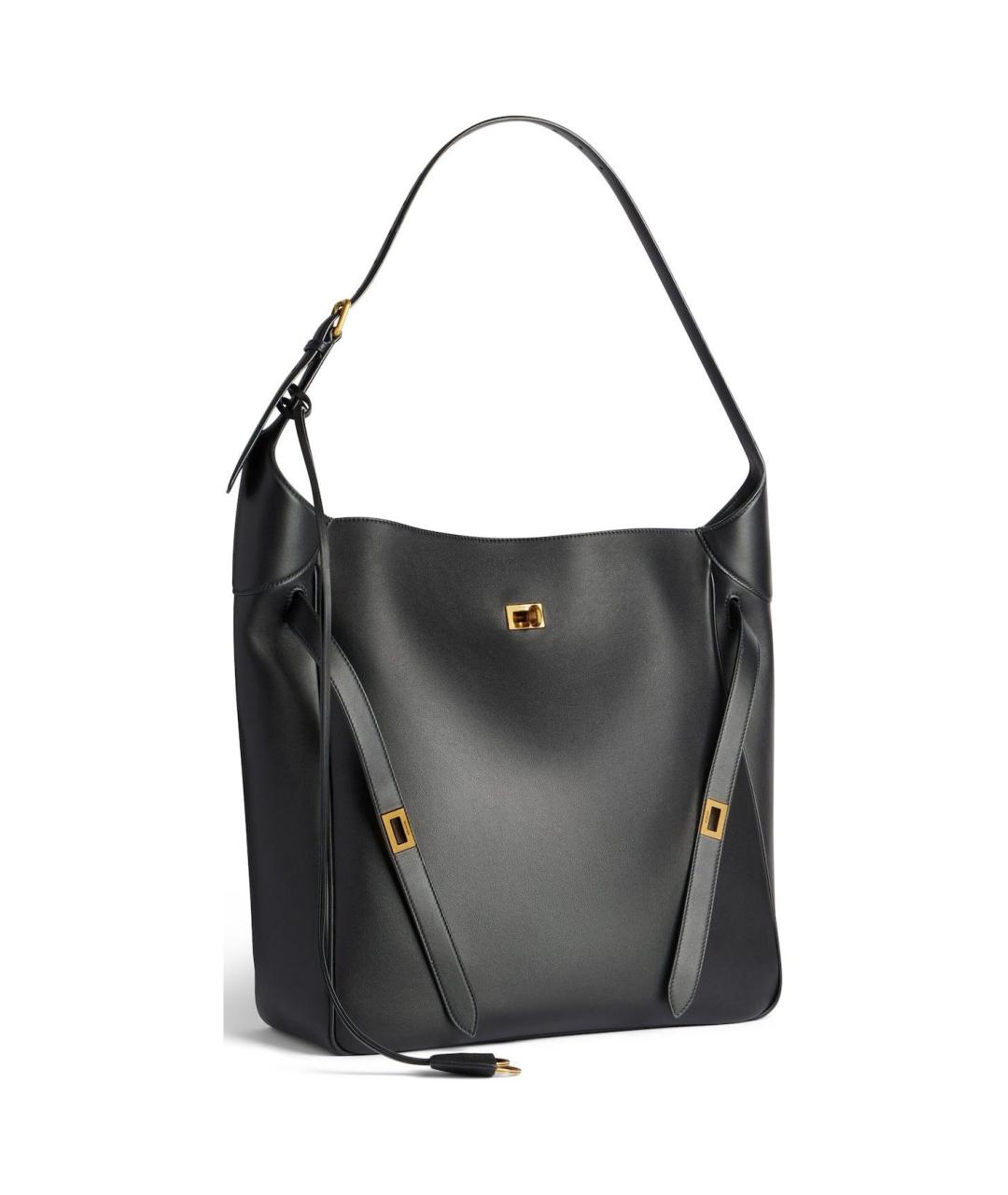 BALENCIAGA Черная кожаная сумка через плечо, фото 2