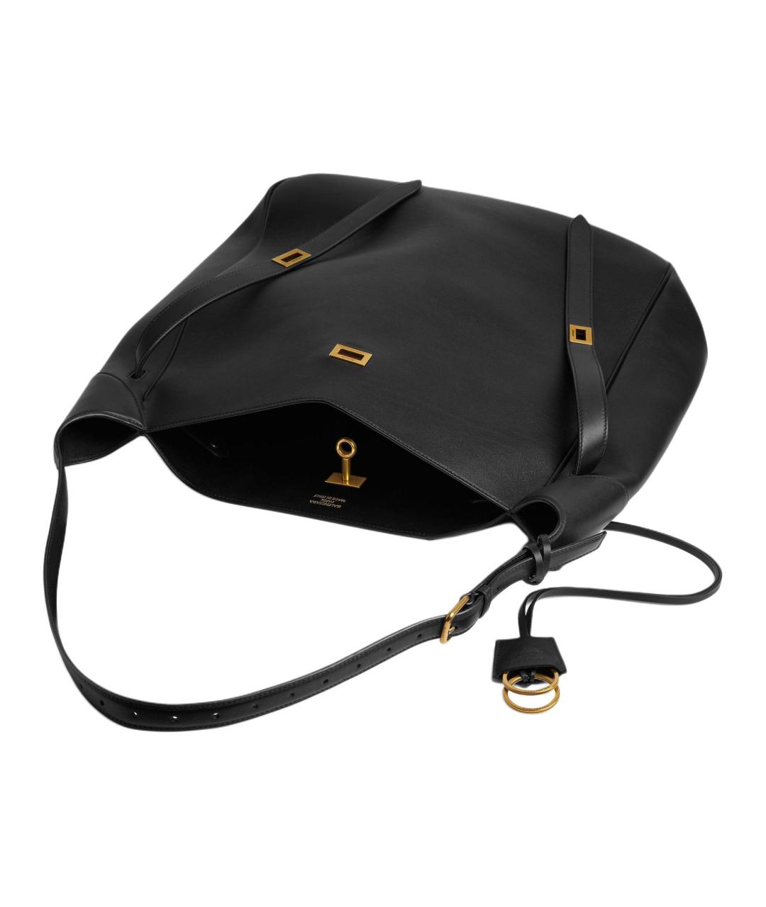 BALENCIAGA Черная кожаная сумка через плечо, фото 5