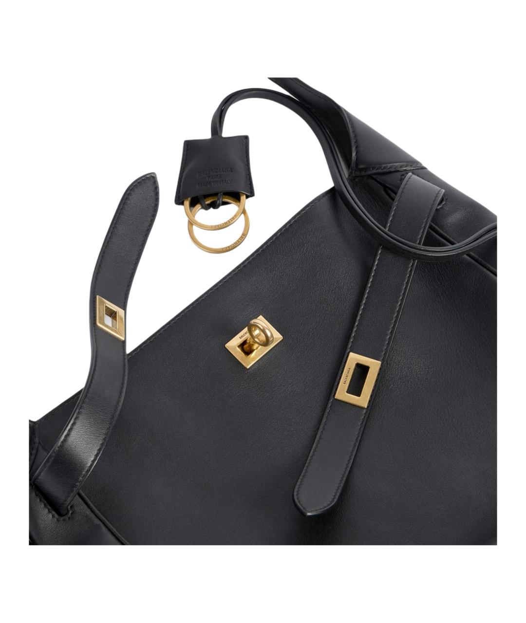 BALENCIAGA Черная кожаная сумка тоут, фото 6