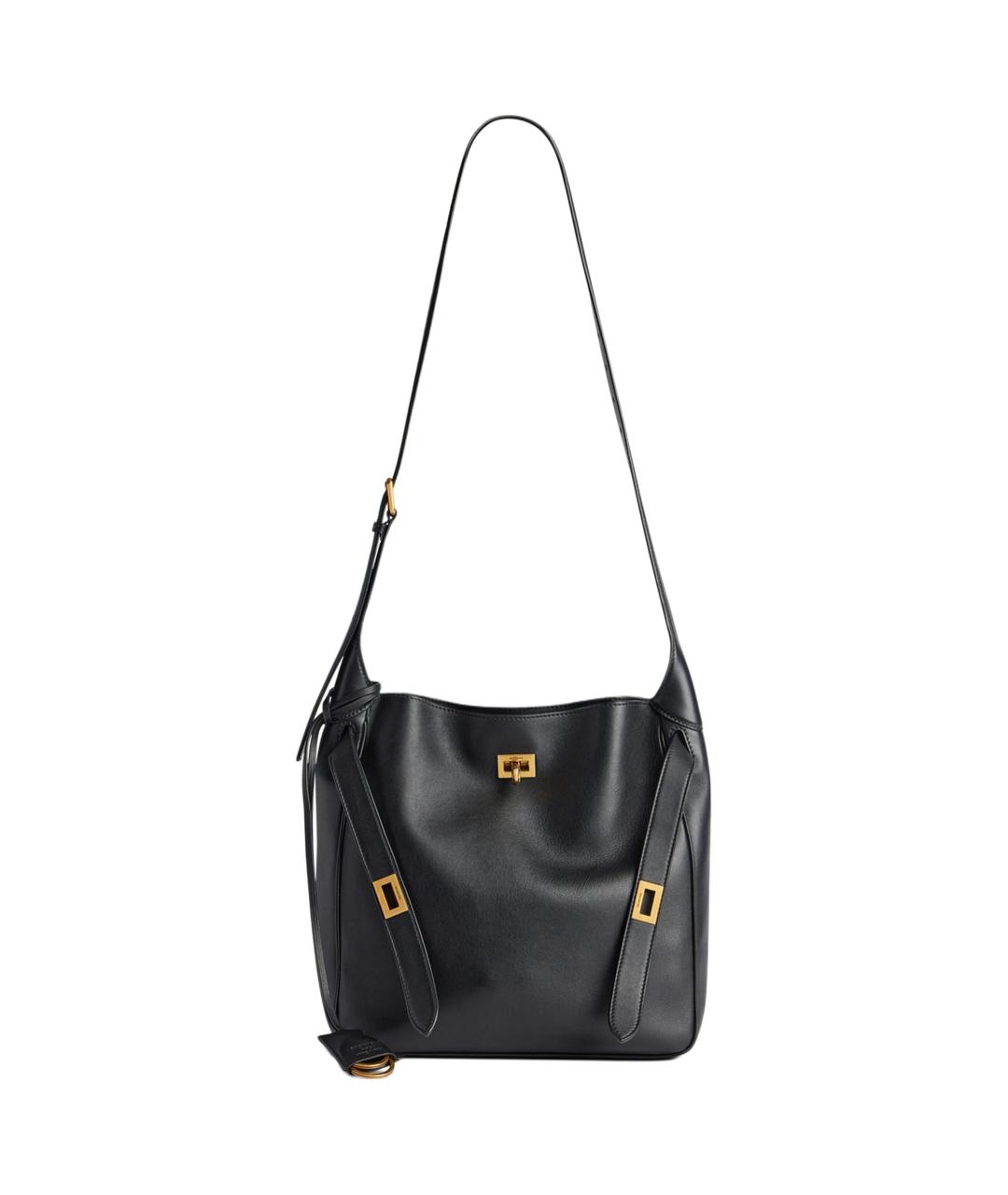 BALENCIAGA Черная кожаная сумка тоут, фото 1