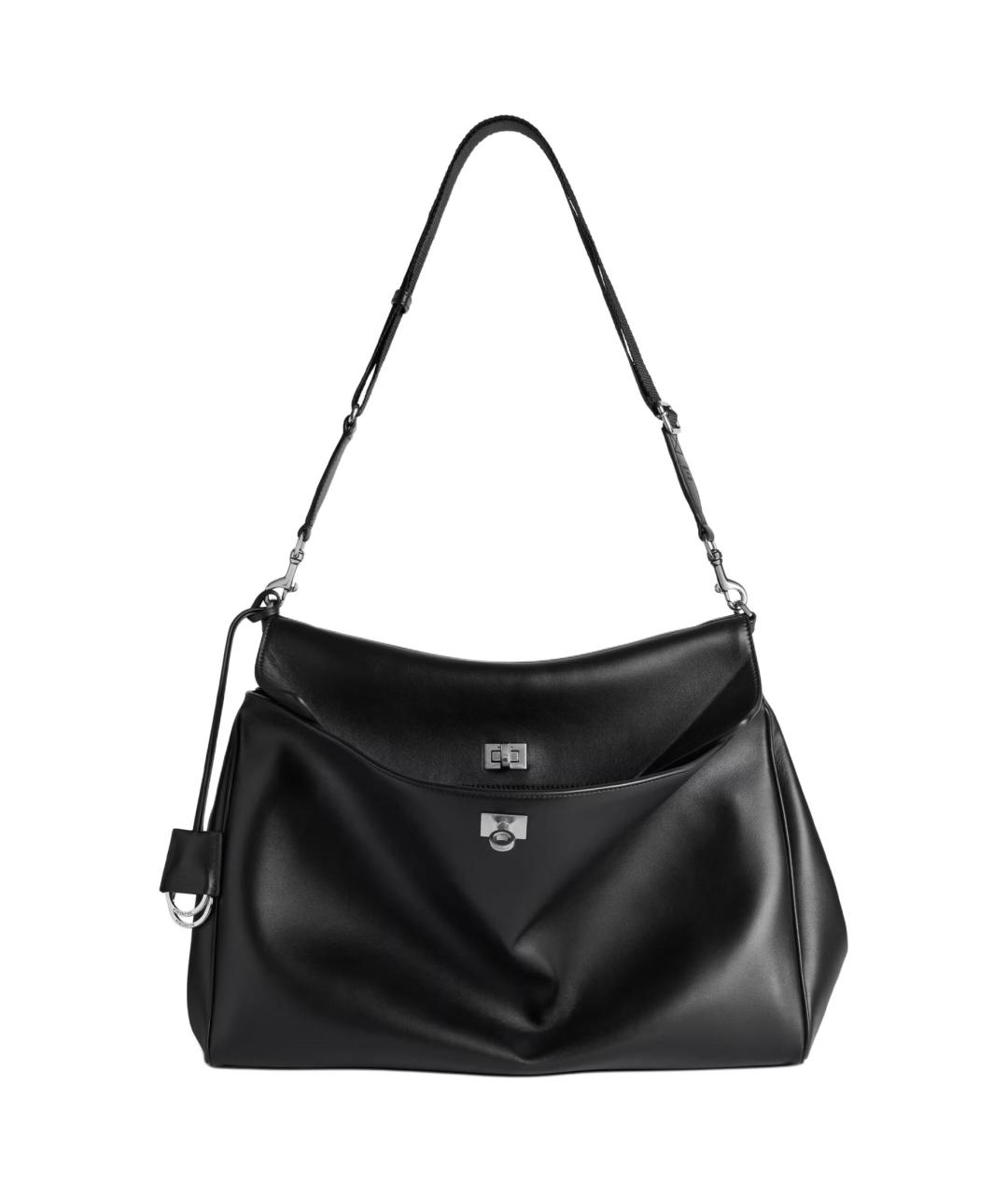 BALENCIAGA Черная кожаная сумка на плечо, фото 1