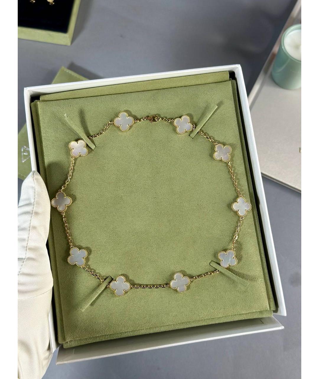 VAN CLEEF & ARPELS Белое колье из желтого золота, фото 4