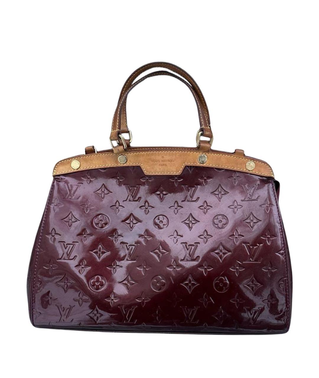 LOUIS VUITTON Бордовая кожаная сумка с короткими ручками, фото 1