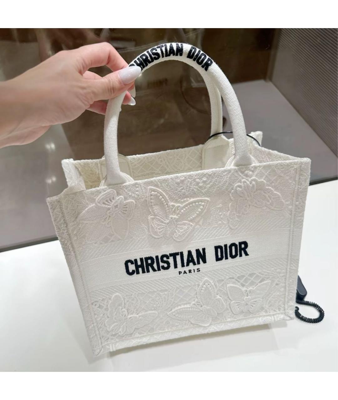 CHRISTIAN DIOR Белая сумка тоут, фото 5
