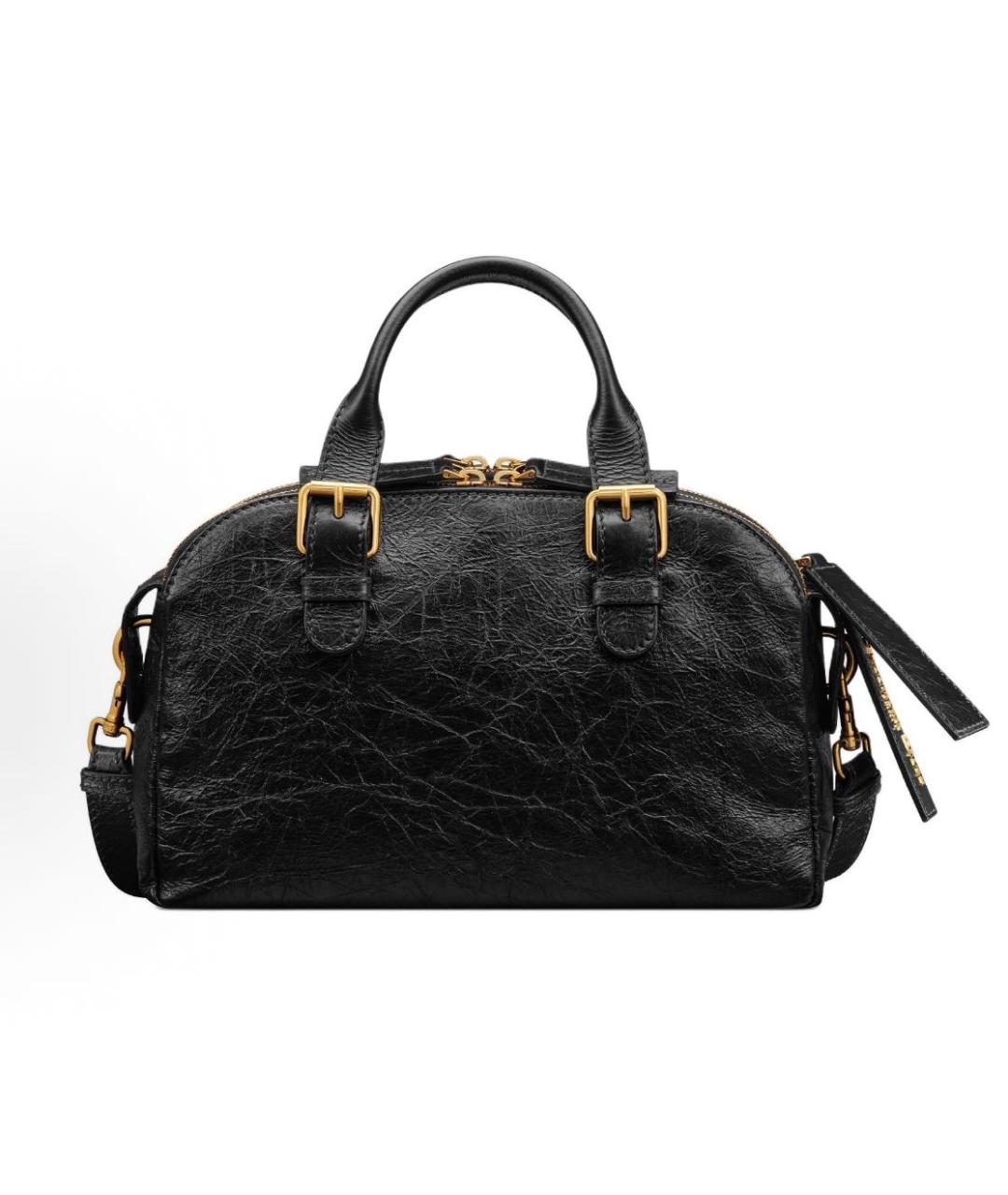 CHRISTIAN DIOR Черная кожаная сумка с короткими ручками, фото 4