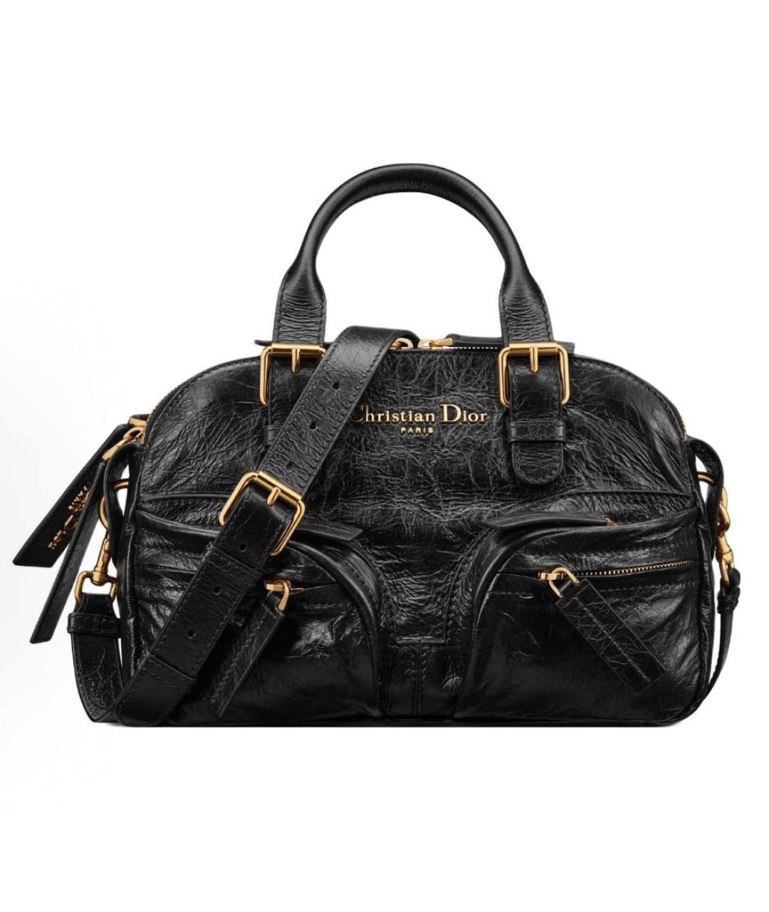 CHRISTIAN DIOR Черная кожаная сумка с короткими ручками, фото 1