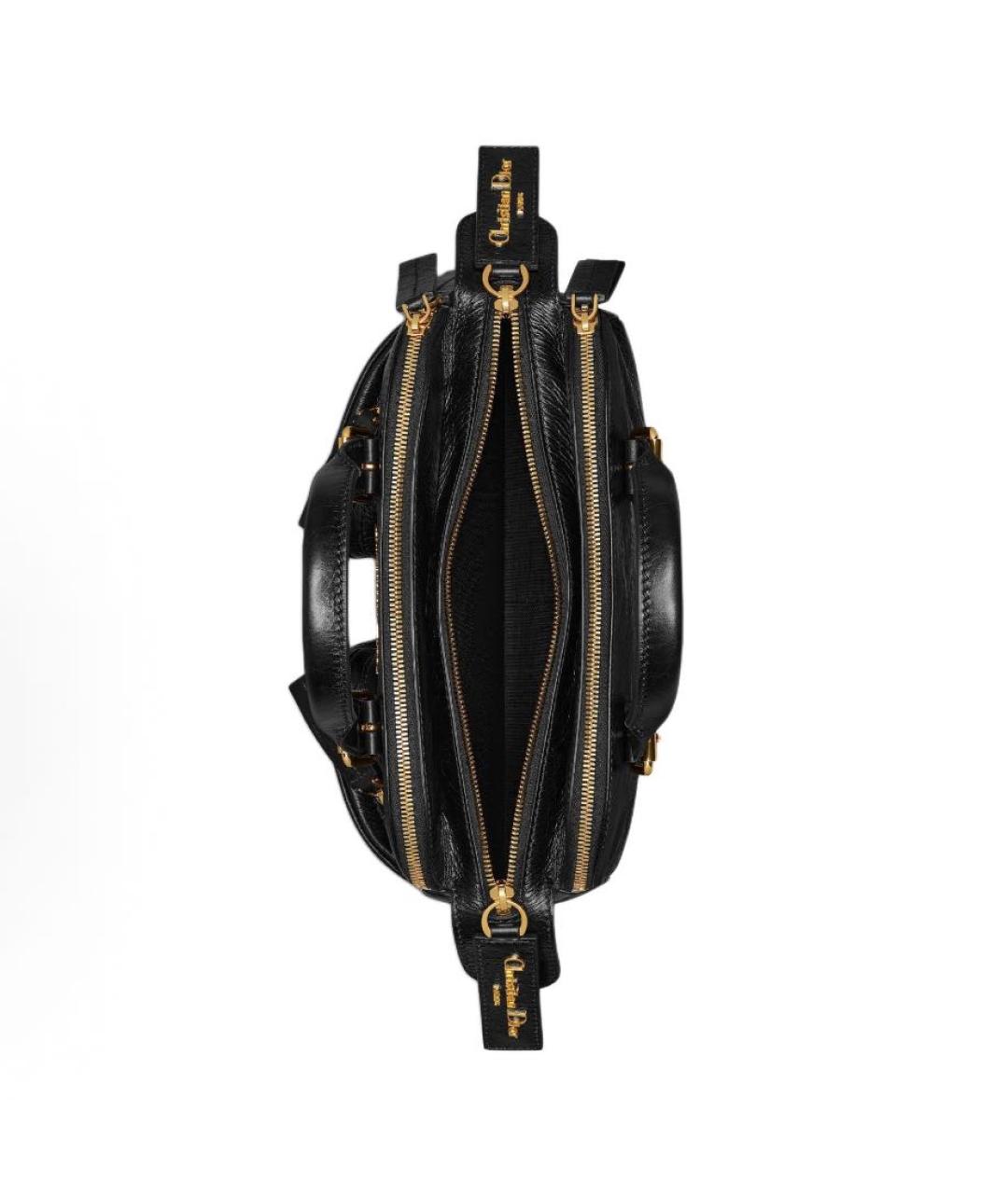 CHRISTIAN DIOR Черная кожаная сумка с короткими ручками, фото 5