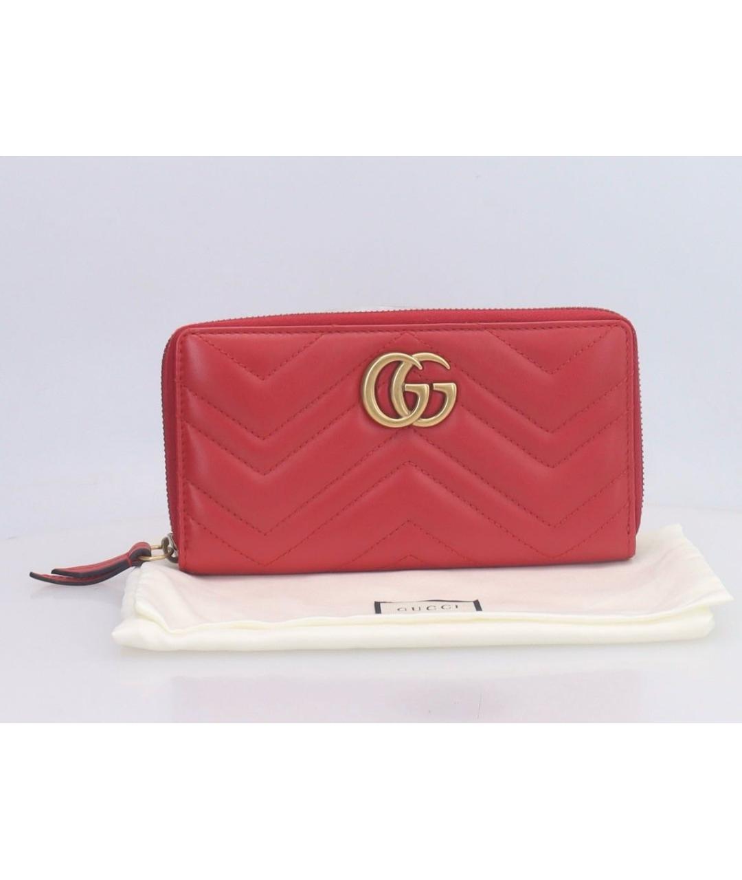 GUCCI Красный кожаный кошелек, фото 5