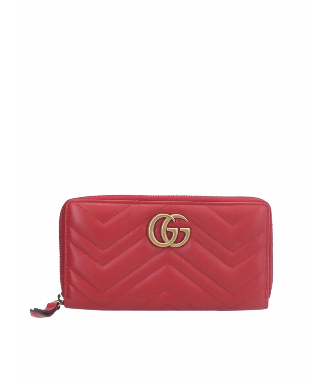 GUCCI Красный кожаный кошелек, фото 1