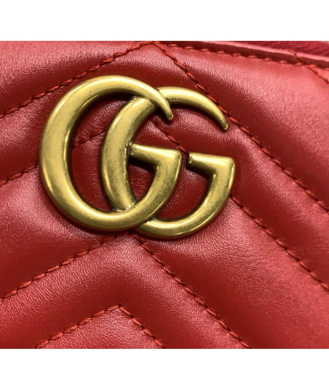 GUCCI Красный кожаный кошелек, фото 6