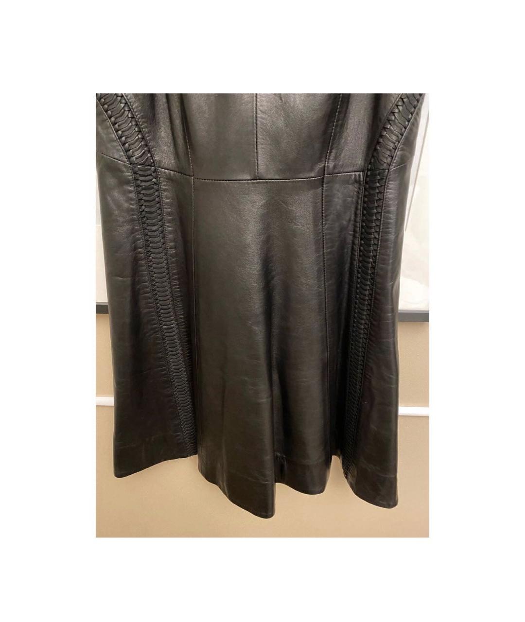 RAG & BONE Черное кожаное повседневное платье, фото 4