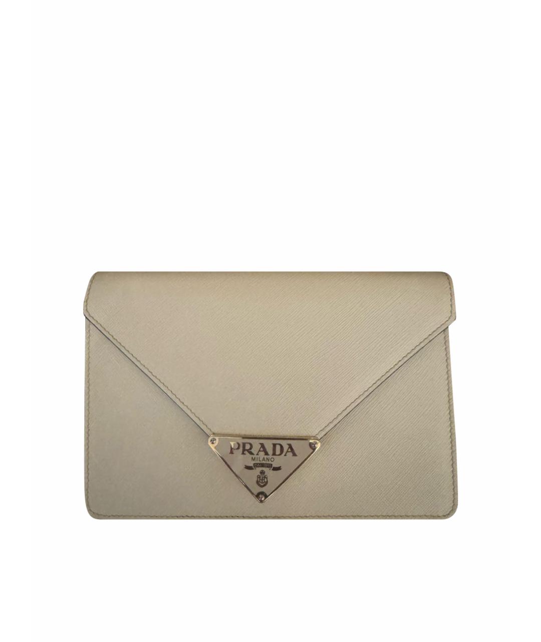 PRADA Белая кожаная сумка через плечо, фото 1