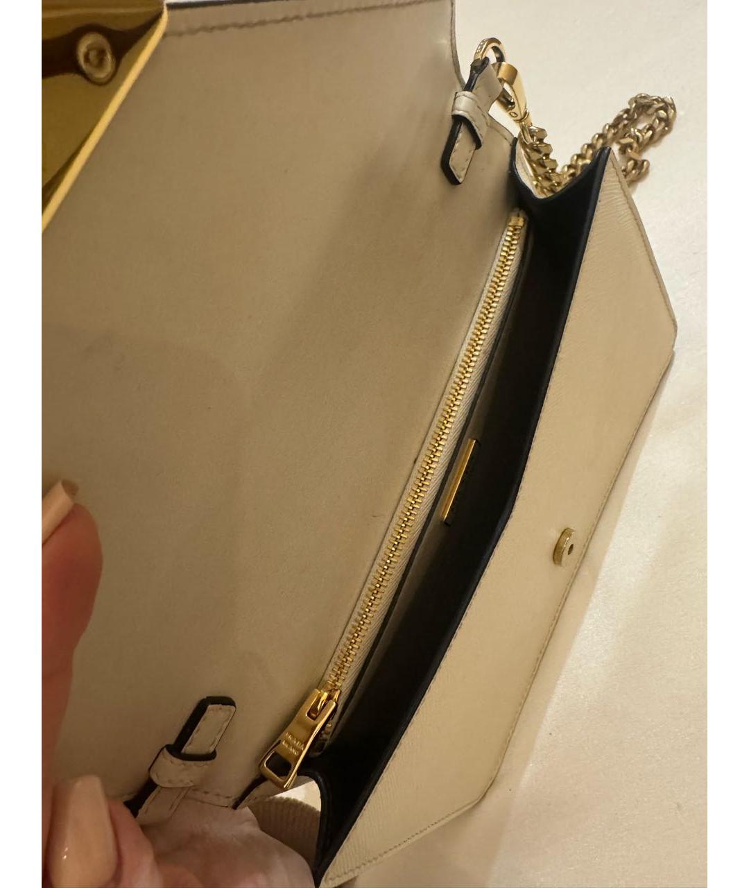 PRADA Белая кожаная сумка через плечо, фото 4