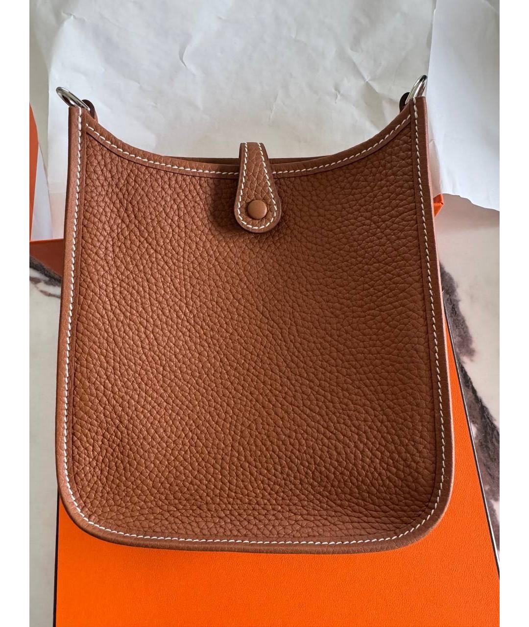 HERMES Коричневая кожаная сумка через плечо, фото 3