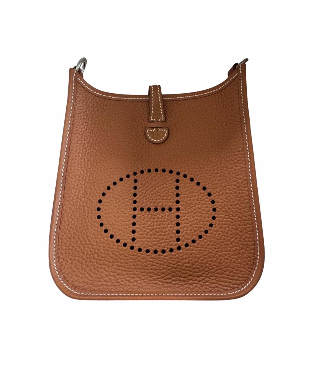 HERMES Коричневая кожаная сумка через плечо, фото 1