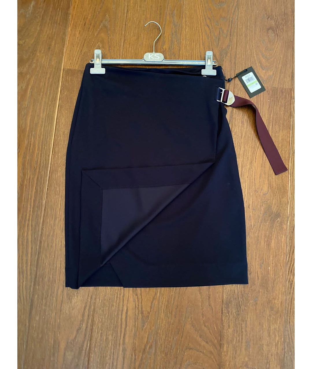 DKNY Темно-синяя юбка миди, фото 6