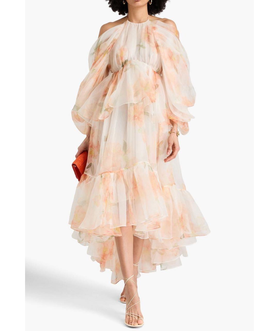 ZIMMERMANN Белое шифоновое коктейльное платье, фото 3