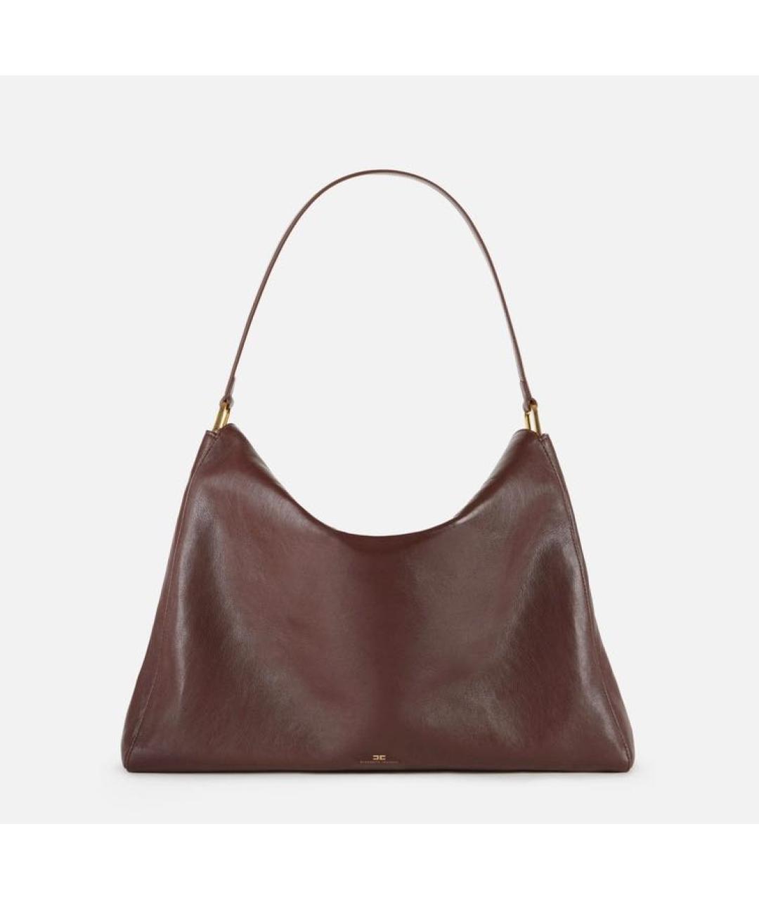 ELISABETTA FRANCHI Коричневая кожаная сумка тоут, фото 3