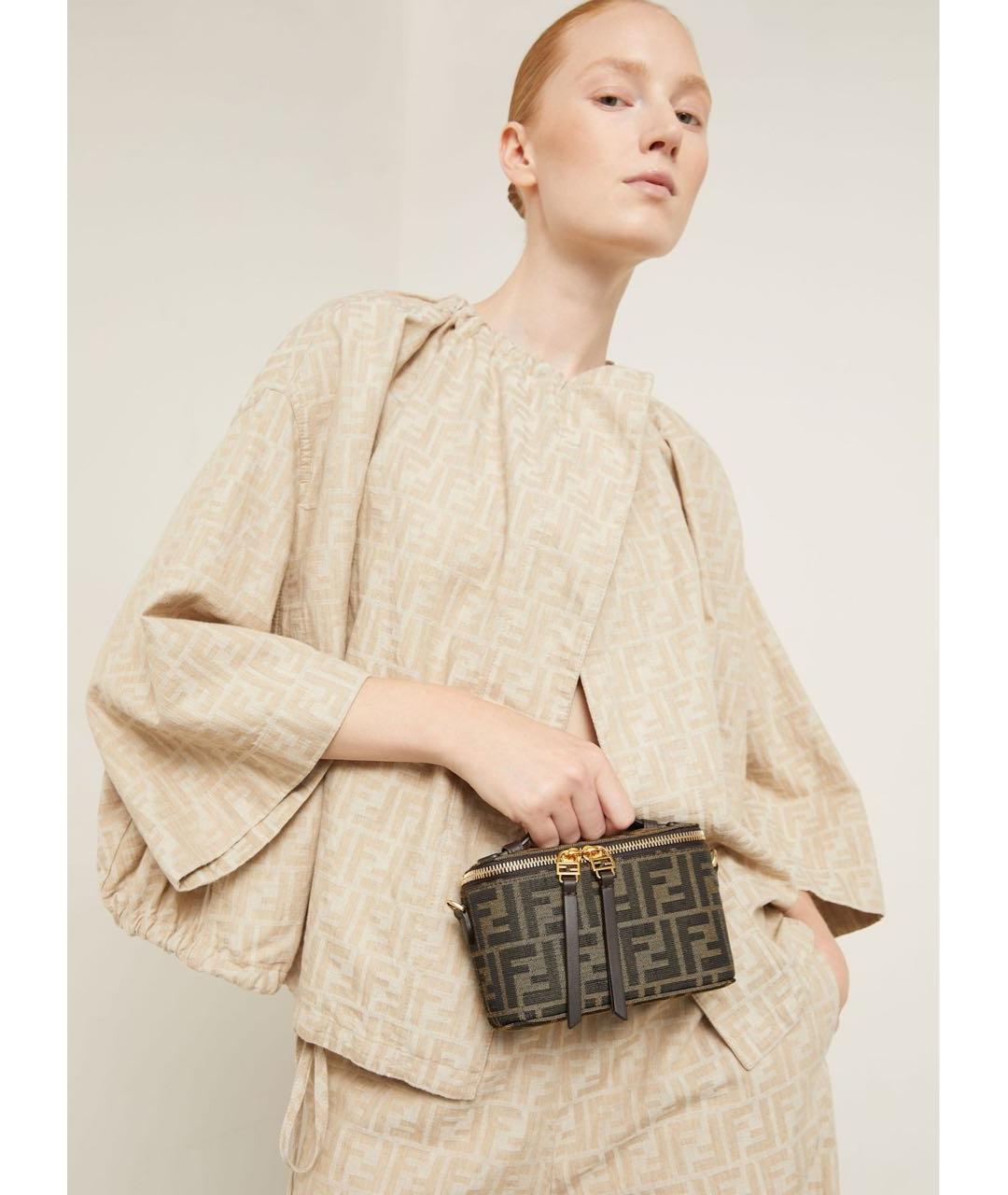 FENDI Коричневая сумка с короткими ручками, фото 3