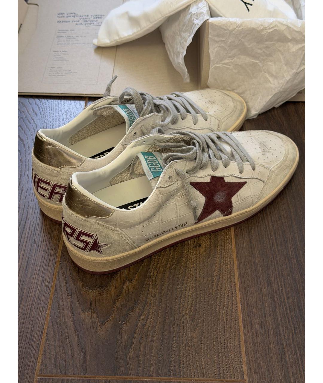 GOLDEN GOOSE DELUXE BRAND Белые кожаные низкие кроссовки / кеды, фото 3