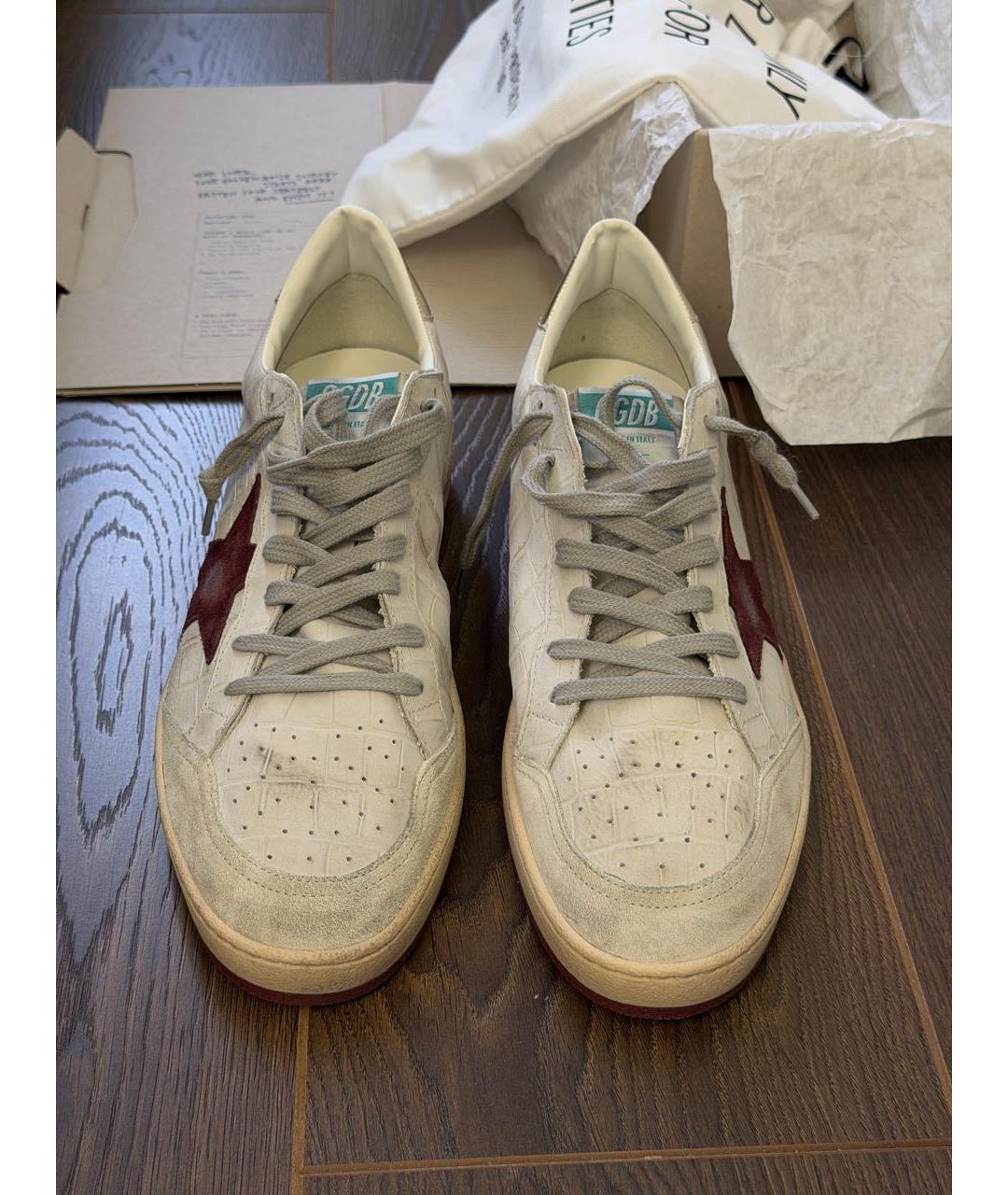 GOLDEN GOOSE DELUXE BRAND Белые кожаные низкие кроссовки / кеды, фото 2