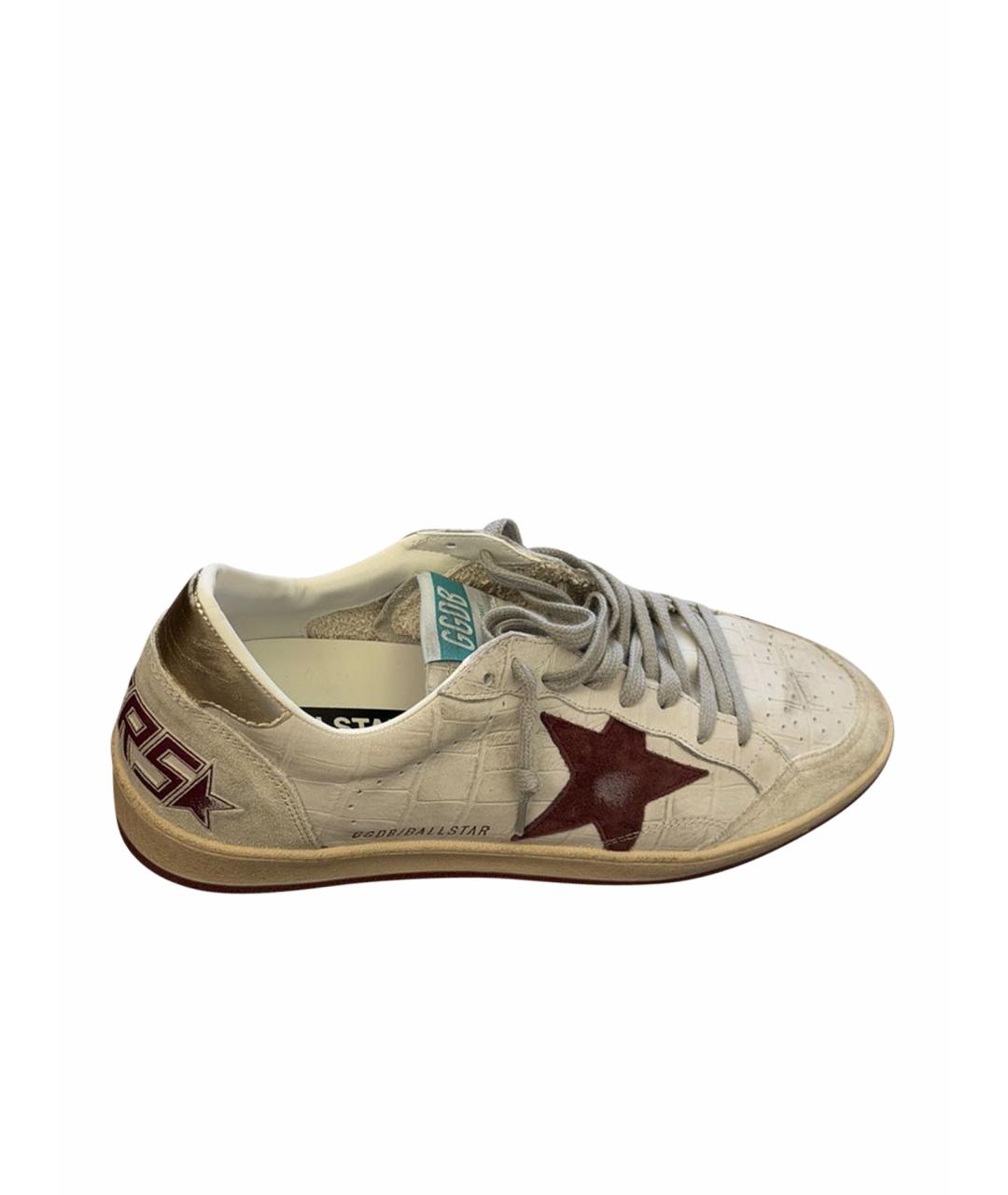 GOLDEN GOOSE DELUXE BRAND Белые кожаные низкие кроссовки / кеды, фото 1