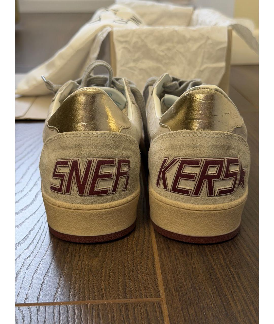 GOLDEN GOOSE DELUXE BRAND Белые кожаные низкие кроссовки / кеды, фото 4