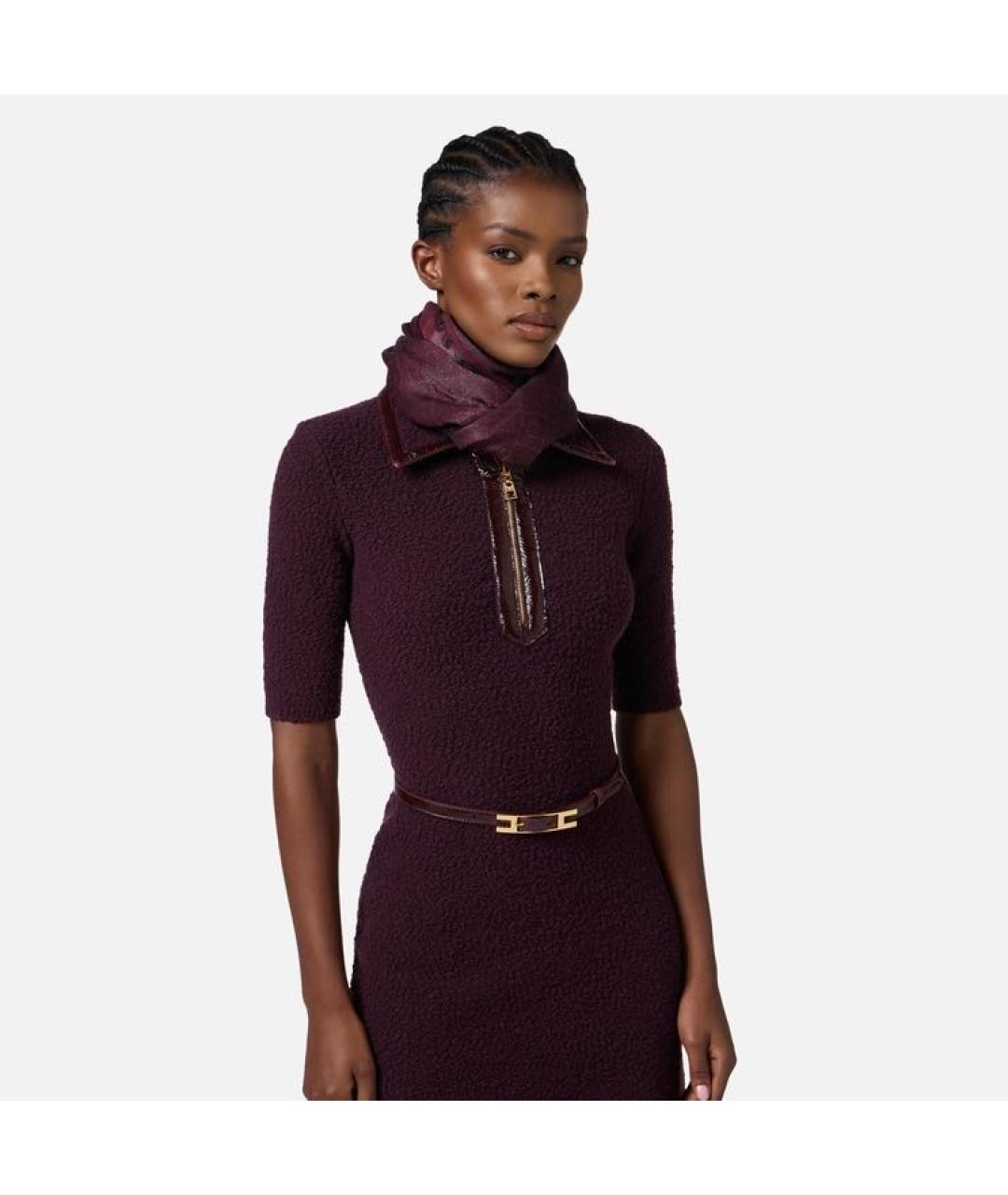 ELISABETTA FRANCHI Бордовый платок, фото 5