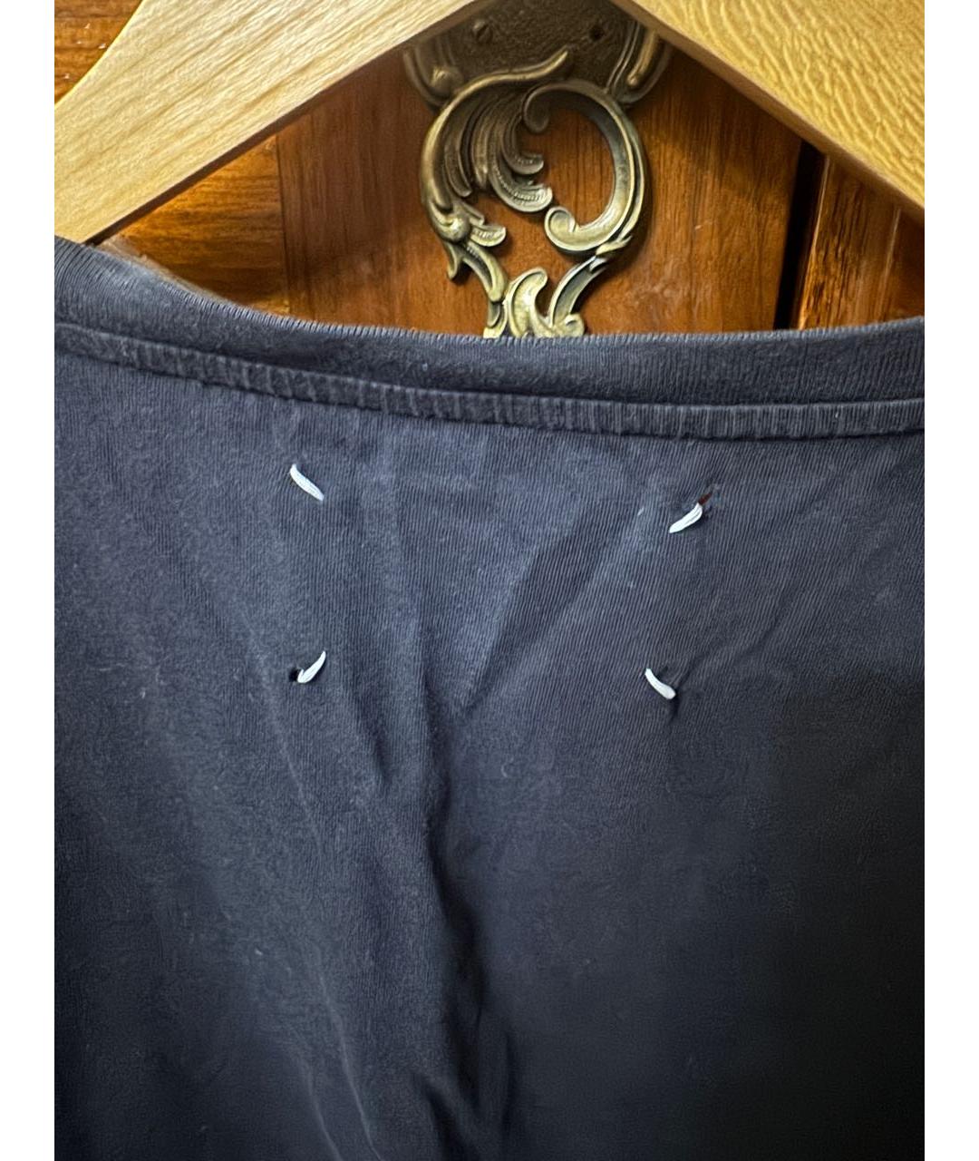 MAISON MARGIELA Черная хлопковая футболка, фото 4