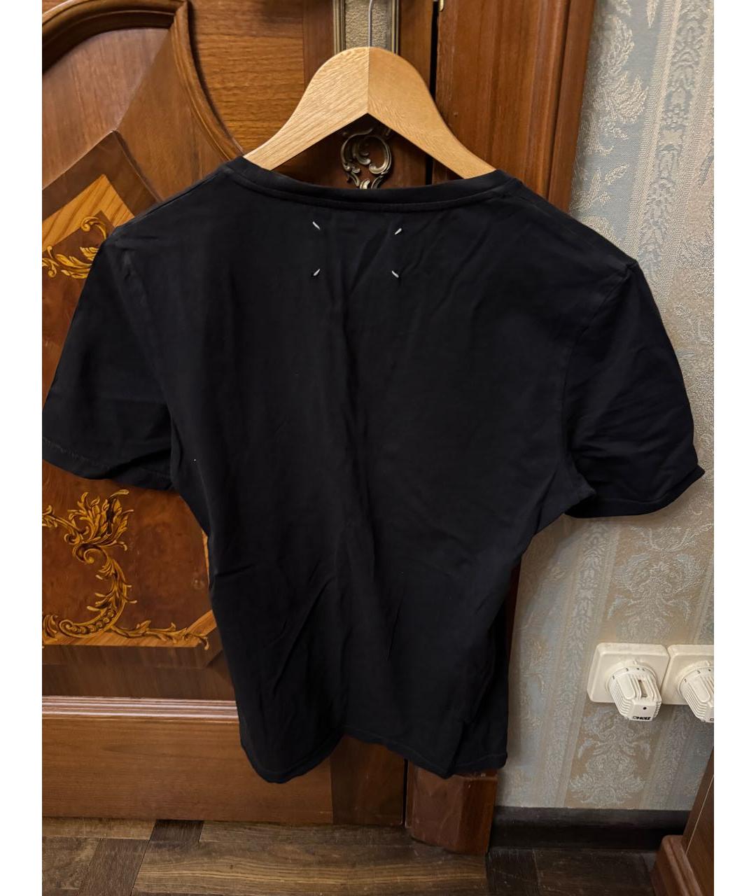 MAISON MARGIELA Черная хлопковая футболка, фото 2