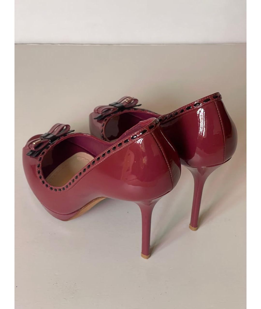 CHRISTIAN DIOR Бордовые туфли из лакированной кожи, фото 5