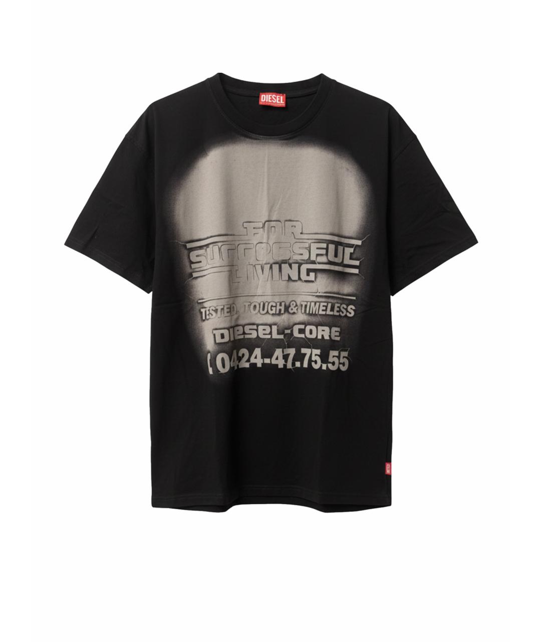 DIESEL Черная хлопковая футболка, фото 1