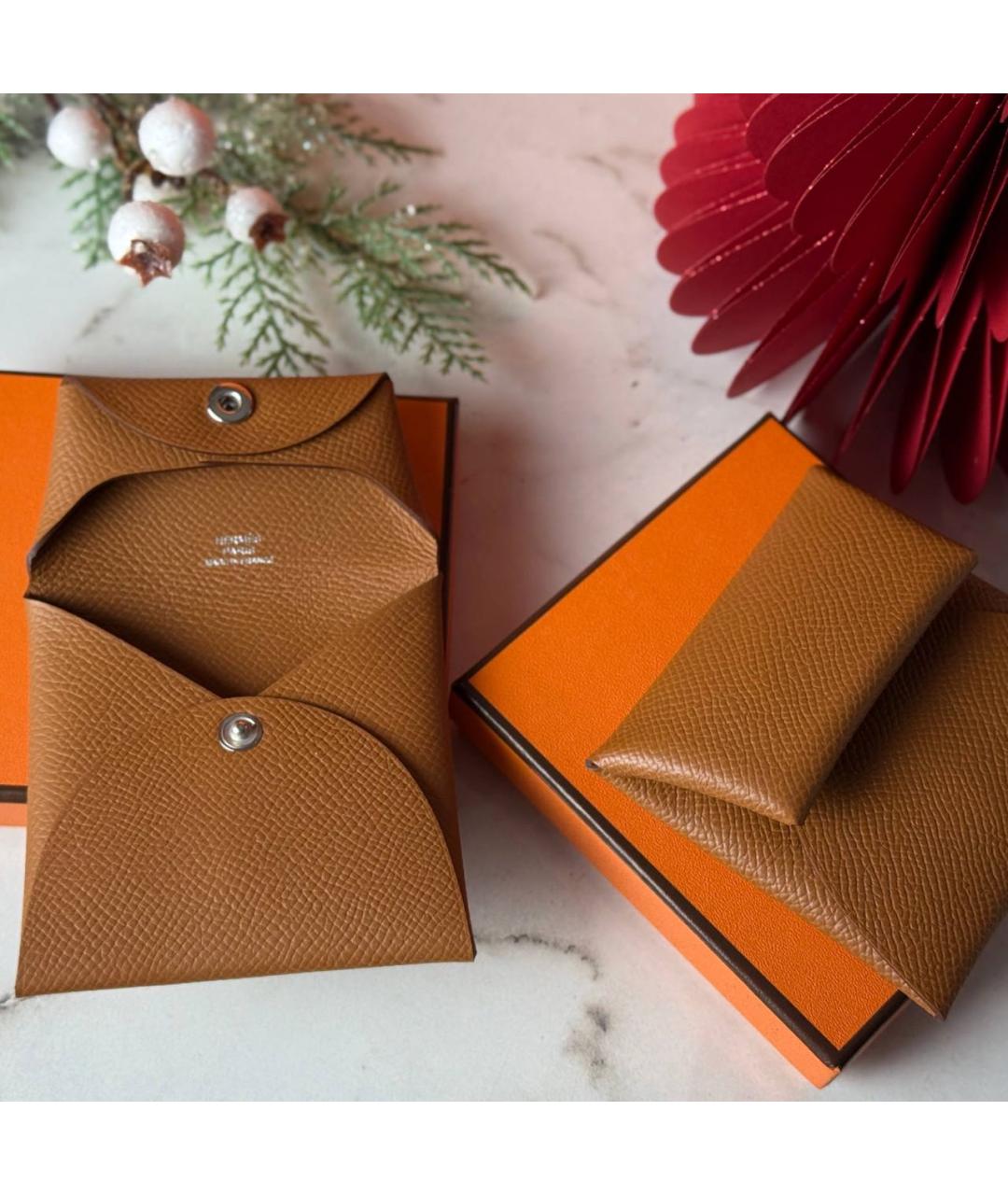 HERMES Коричневый кожаный кошелек, фото 4