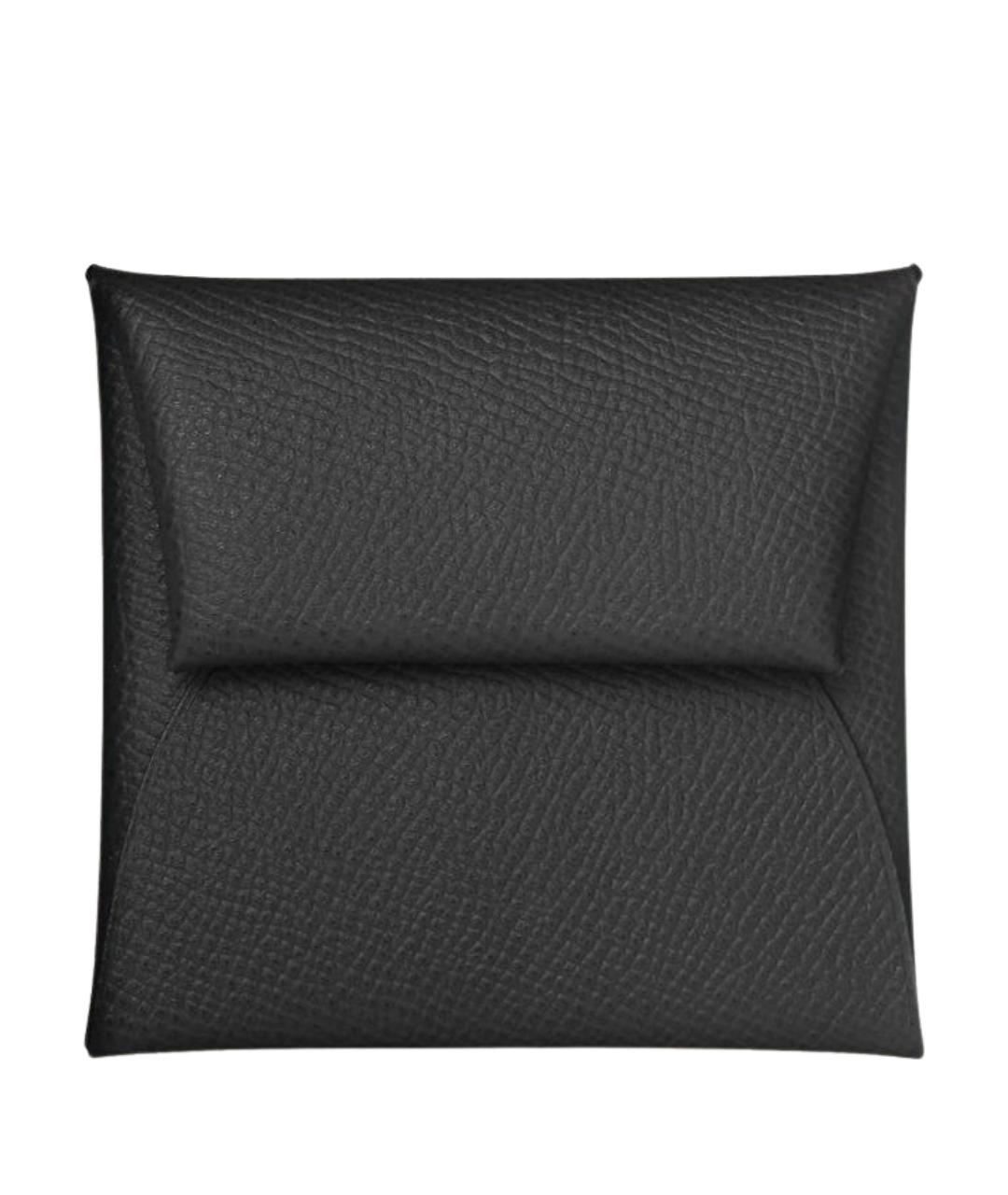 HERMES Черный кожаный кошелек, фото 1