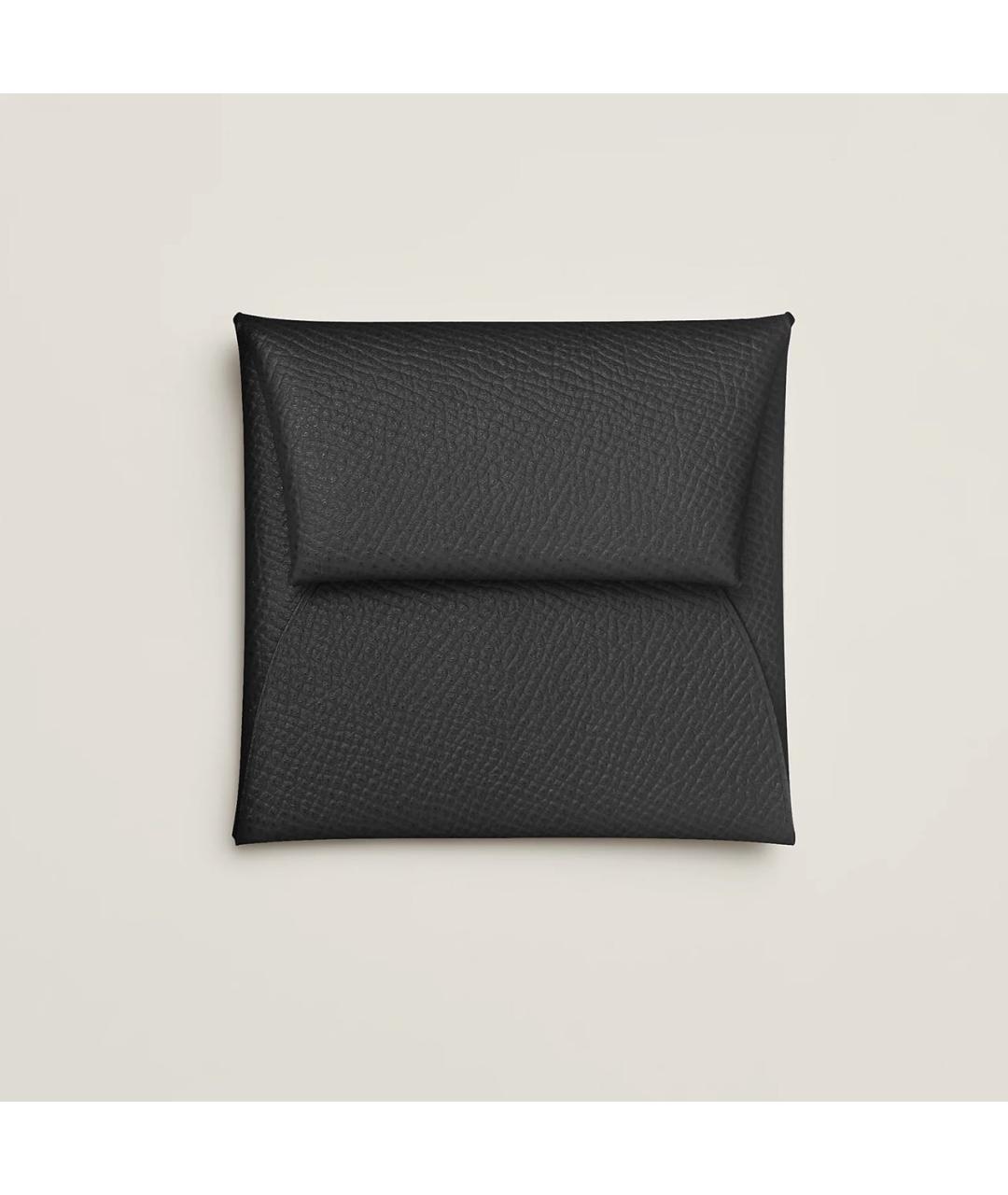 HERMES Черный кожаный кошелек, фото 5