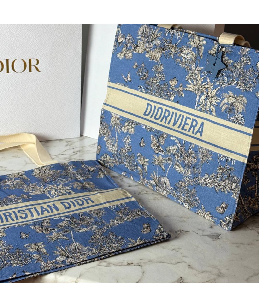 CHRISTIAN DIOR Синяя пляжная сумка, фото 2