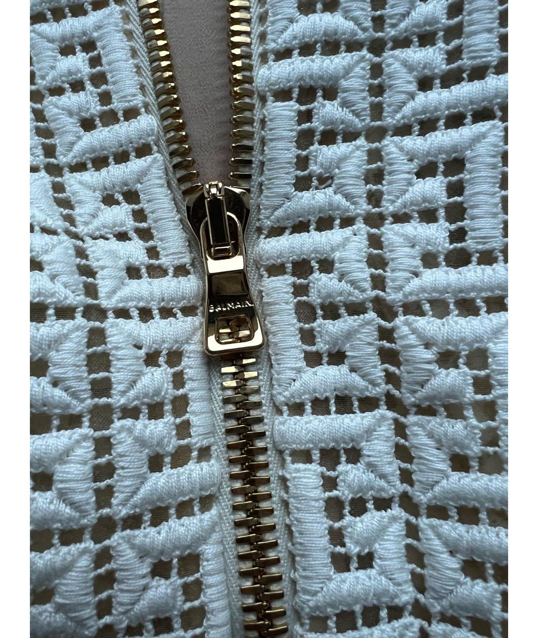 BALMAIN Белое шифоновое коктейльное платье, фото 4