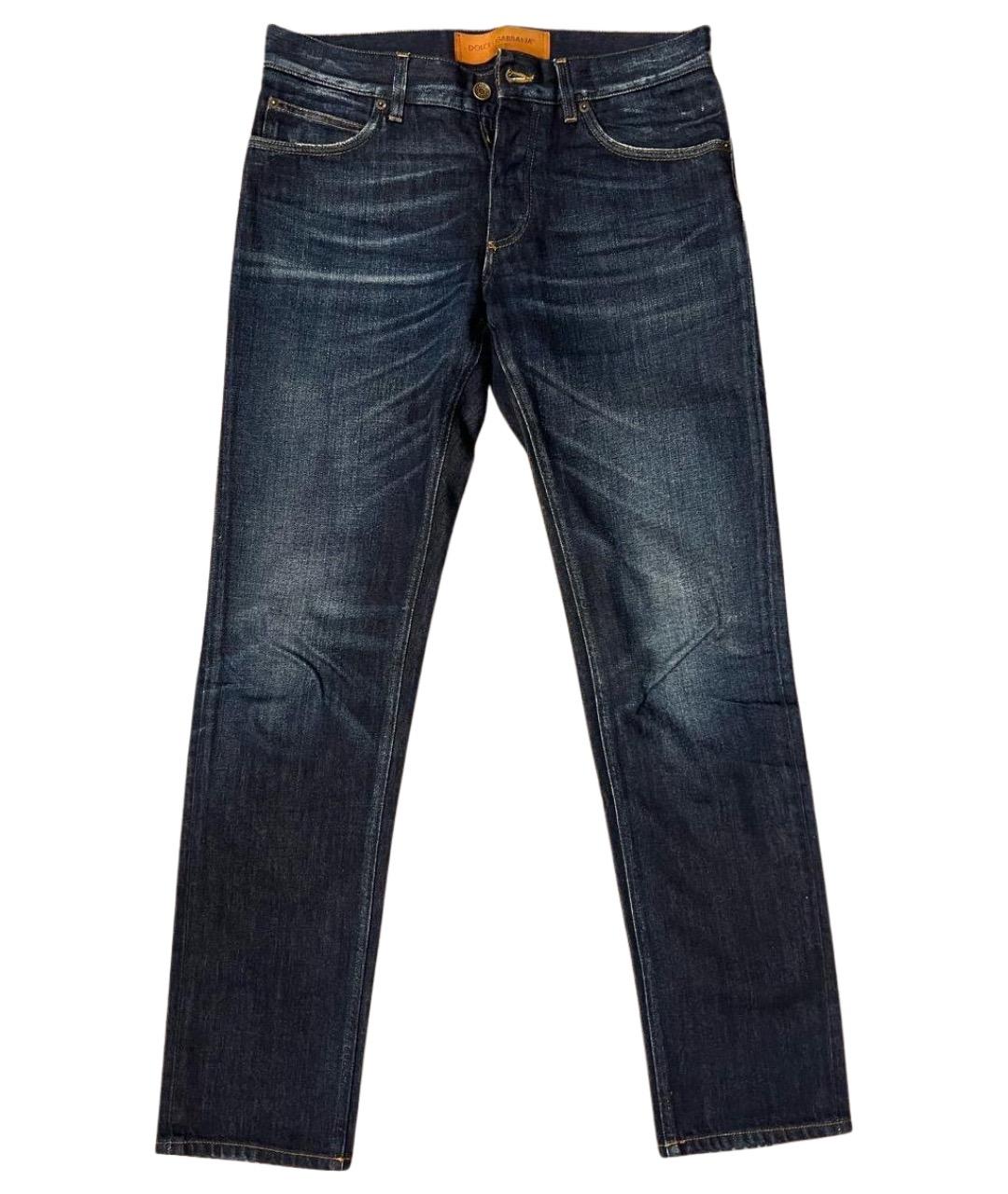 DOLCE&GABBANA Темно-синие хлопковые джинсы скинни, фото 1