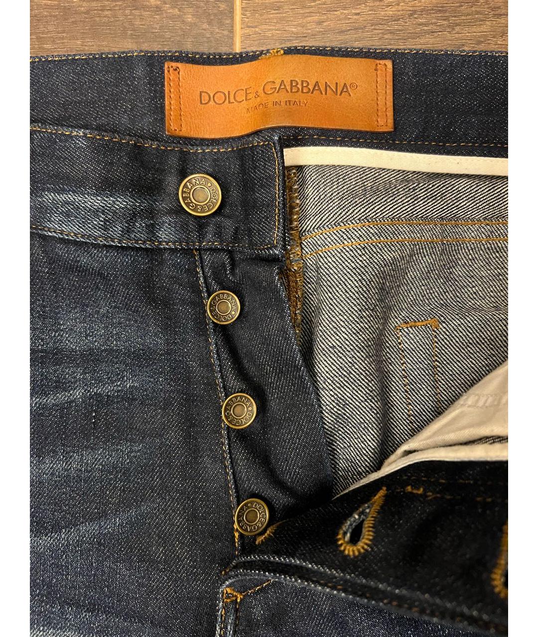 DOLCE&GABBANA Темно-синие хлопковые джинсы скинни, фото 3