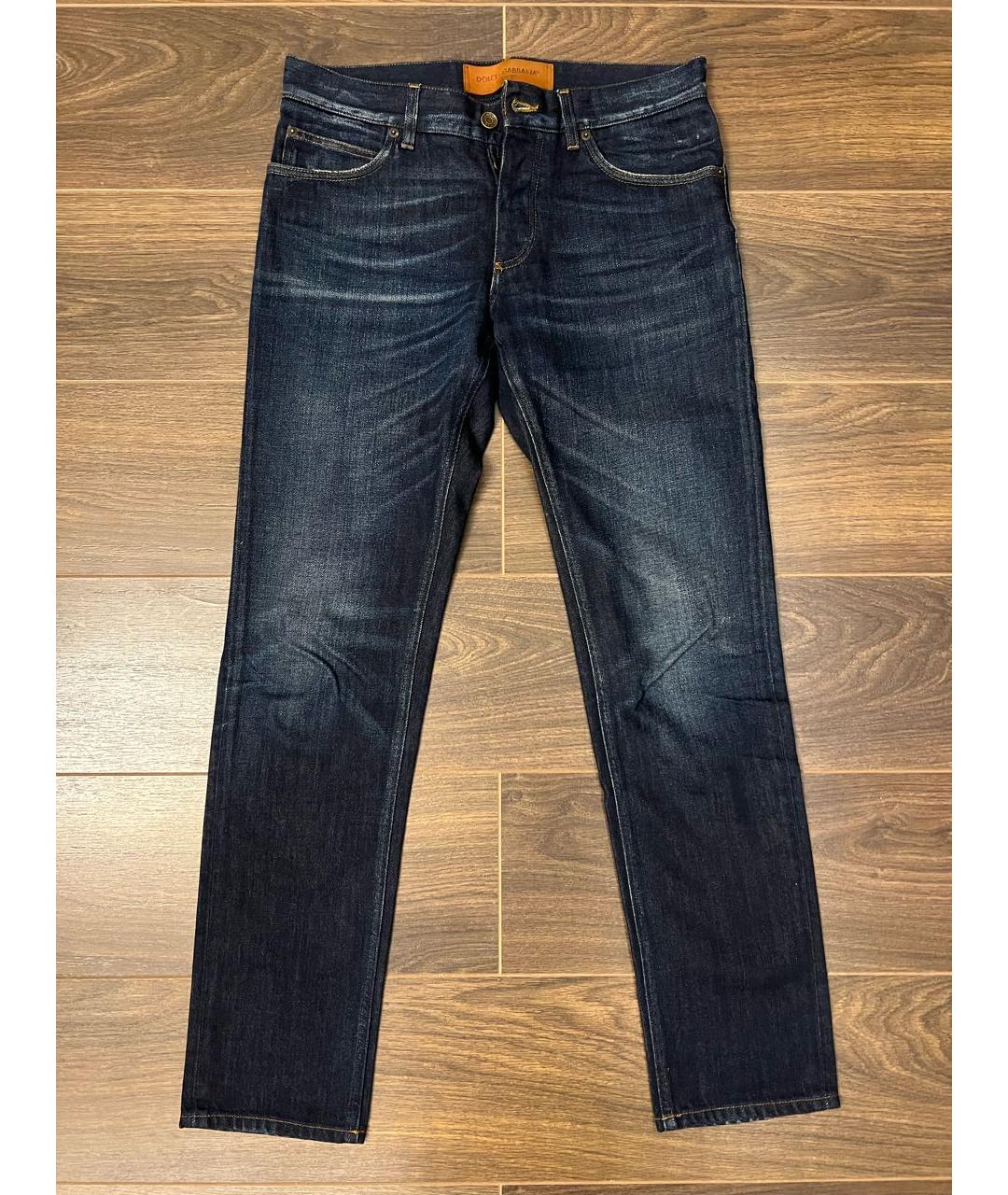 DOLCE&GABBANA Темно-синие хлопковые джинсы скинни, фото 6