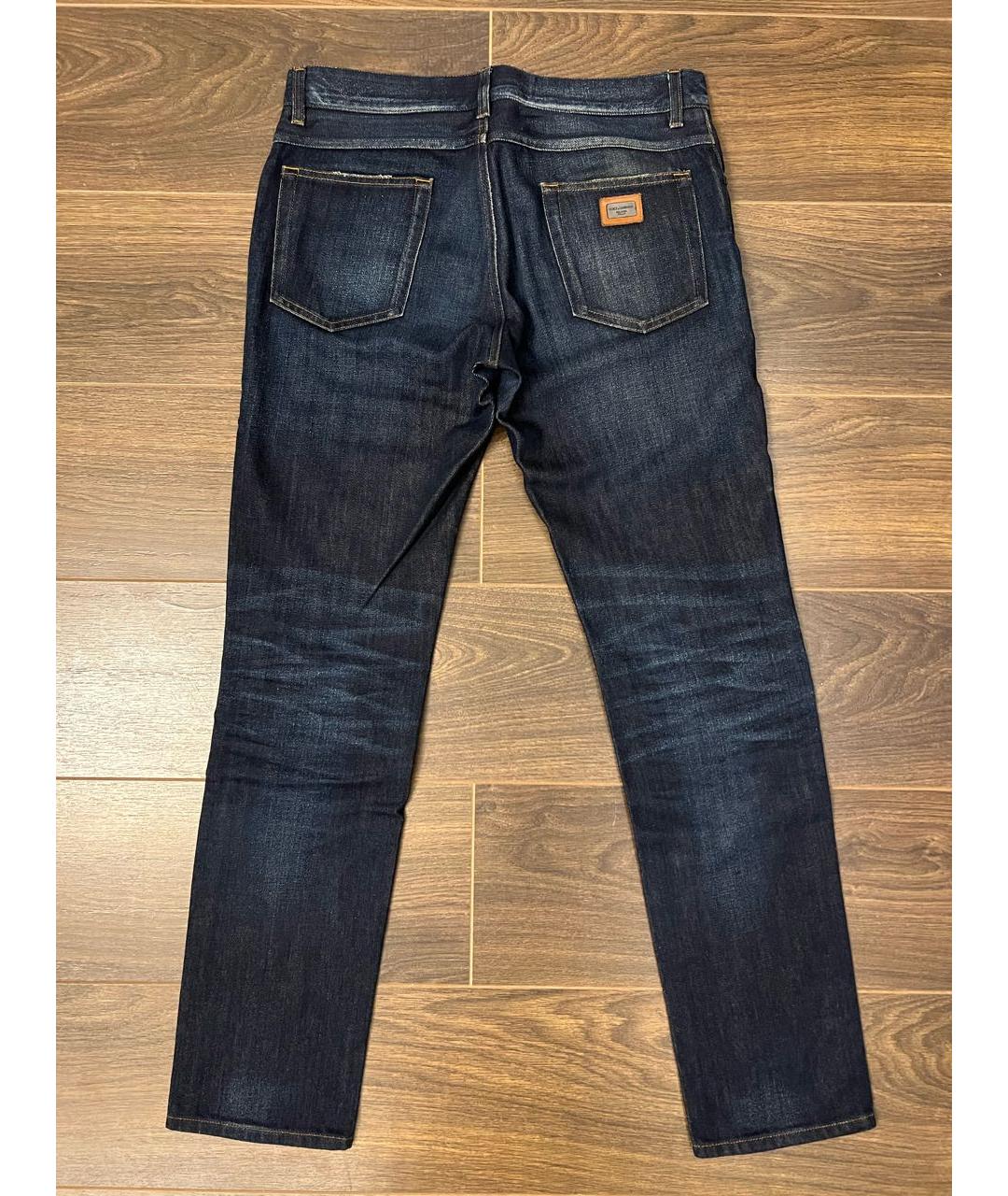 DOLCE&GABBANA Темно-синие хлопковые джинсы скинни, фото 2