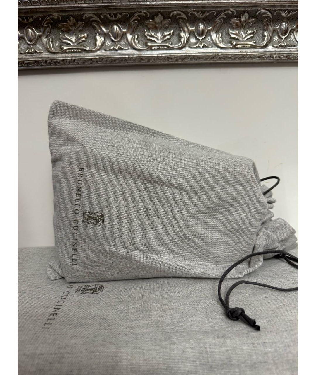 BRUNELLO CUCINELLI Бежевая кожаная сумка через плечо, фото 7